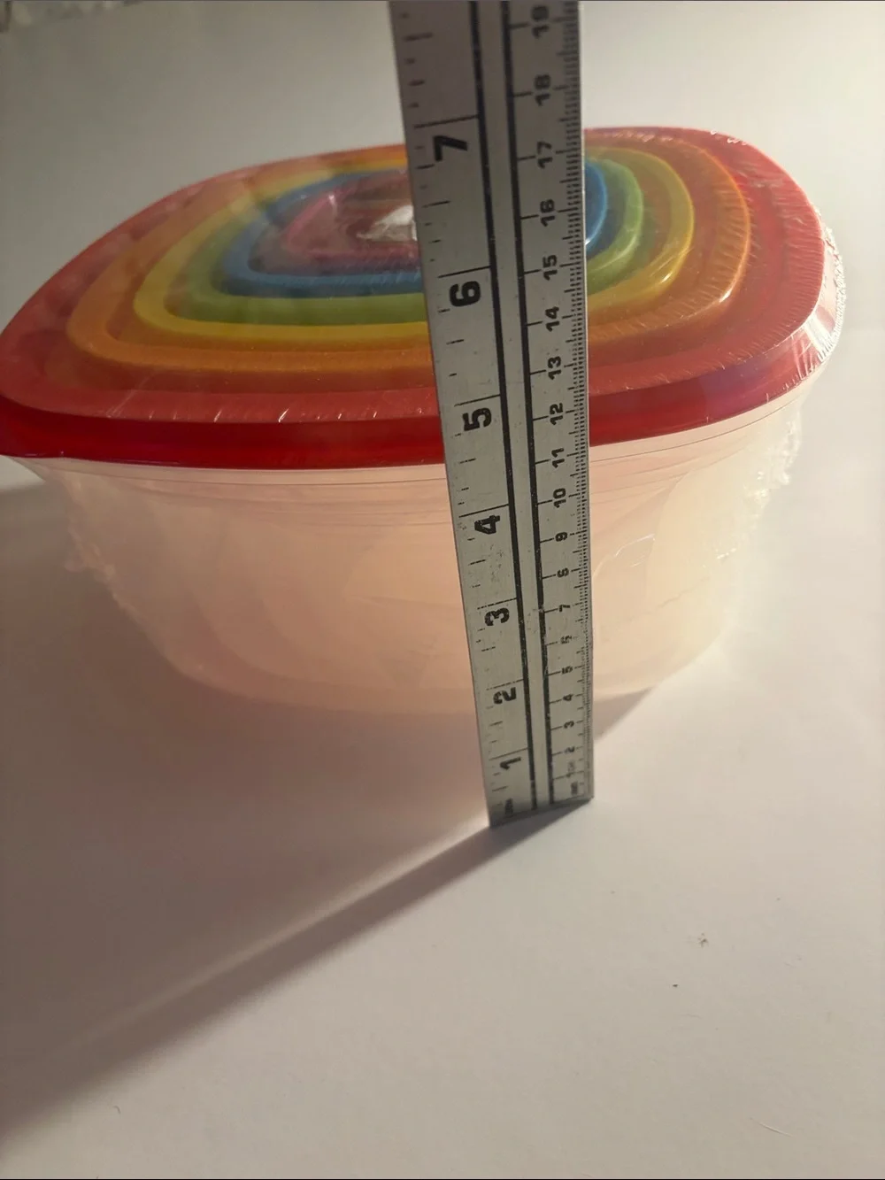 Rainbow Nesting Disposable Party Bowls with Colorful Lids